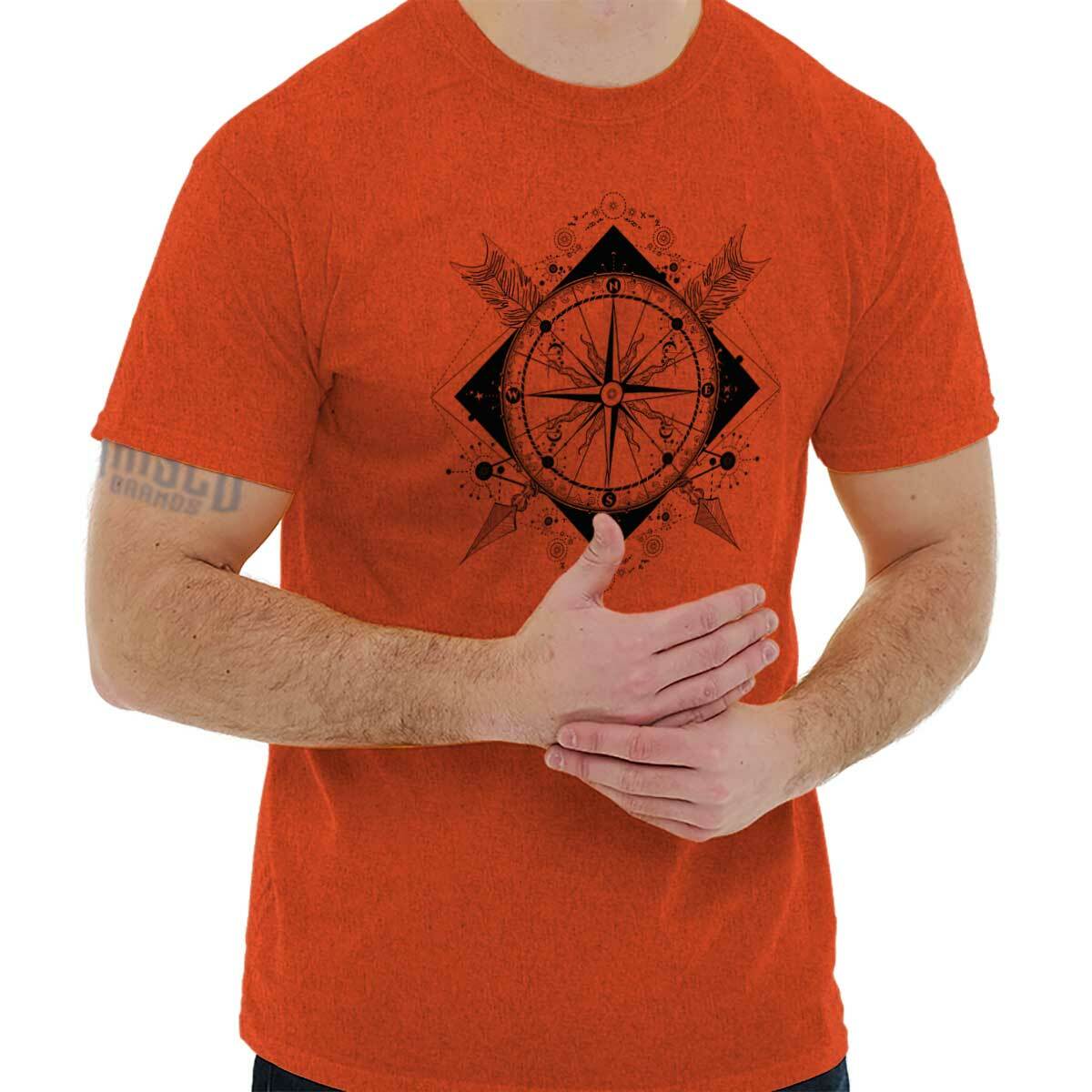 Compass Diamond Space Meaningful Symbolic Adult Short Sleeve Crewneck Tee
