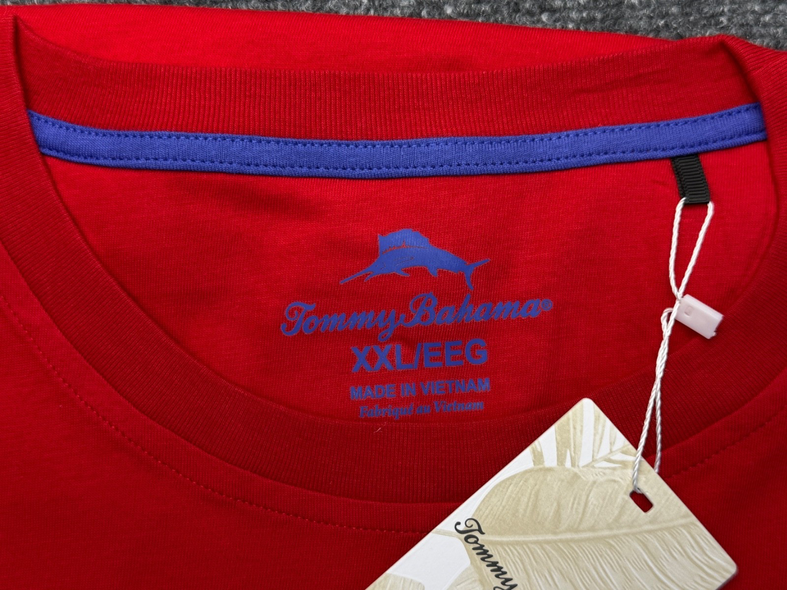 Tommy Bahama Pocket T Shirt Mens XXL NEW Marlin Logo Cotton Tee Red Blue Gray