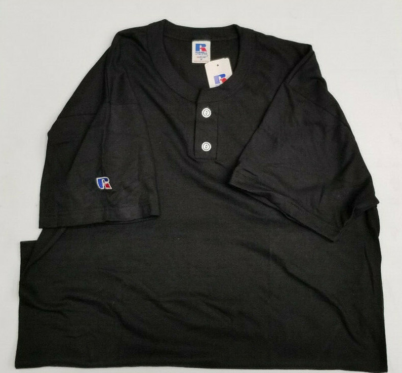 Vintage Russell Athletic Blank 2 Button Henley T-shirt Mens – Irregular