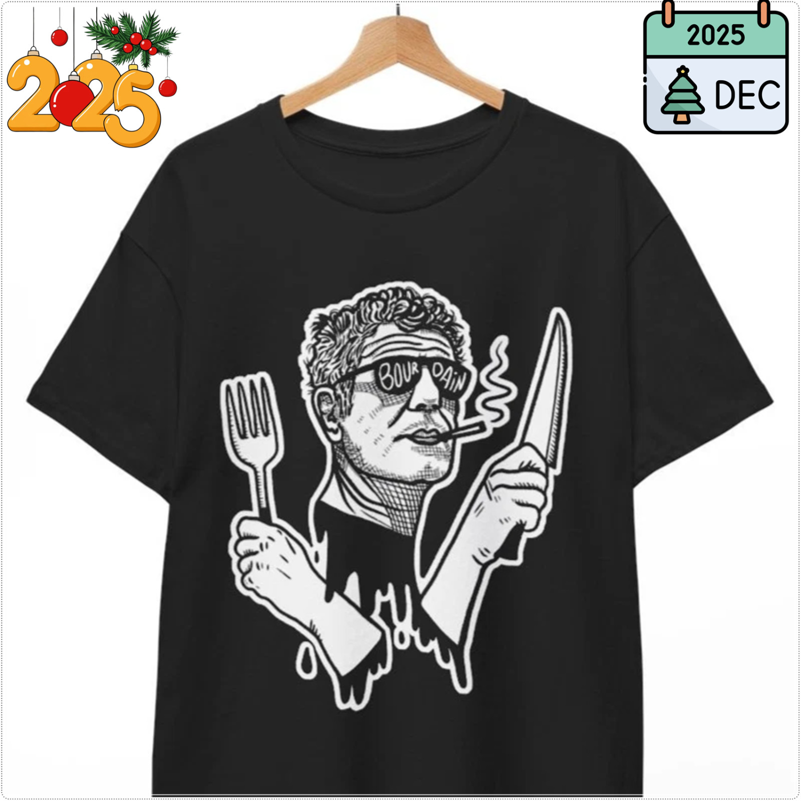 Anthony Bourdain (Knife and Fork) T-shirt Unisex Tee