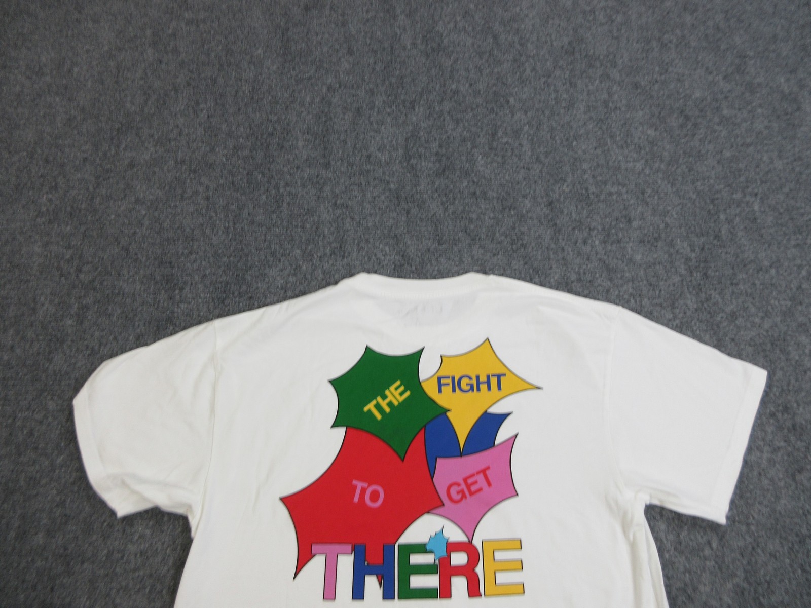 UNKNWN Shirt Mens Large White The Fight To Get There Graphic Smiley USA Tee