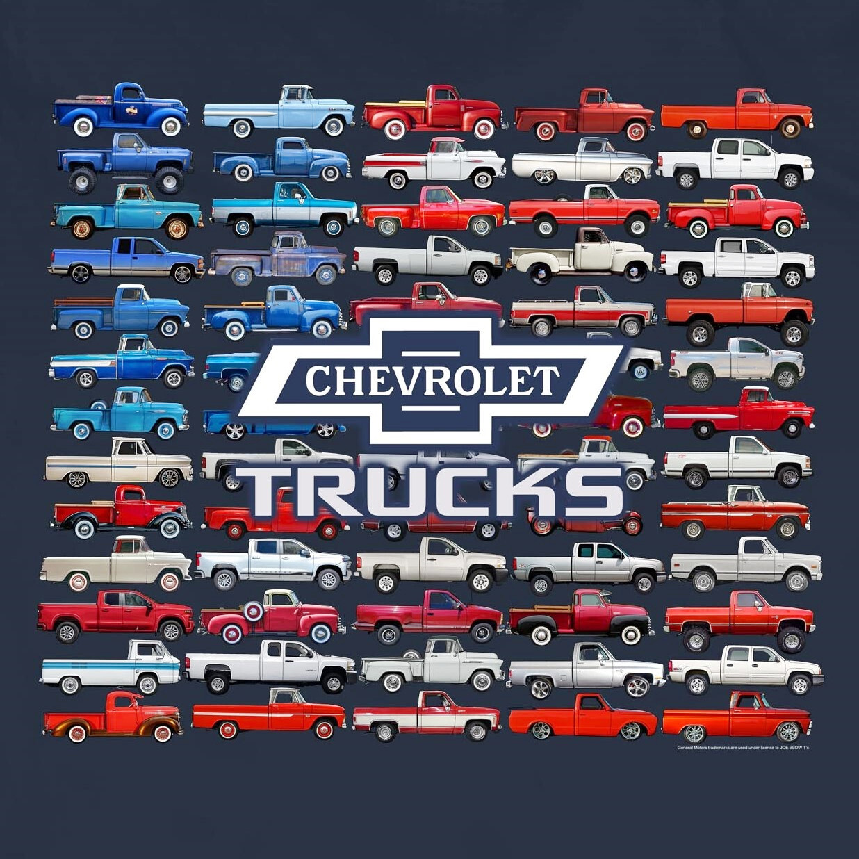 Joe Blow T’s Chevy Trucks American Flag Mens T-Shirt Silverado Apache C10 Square
