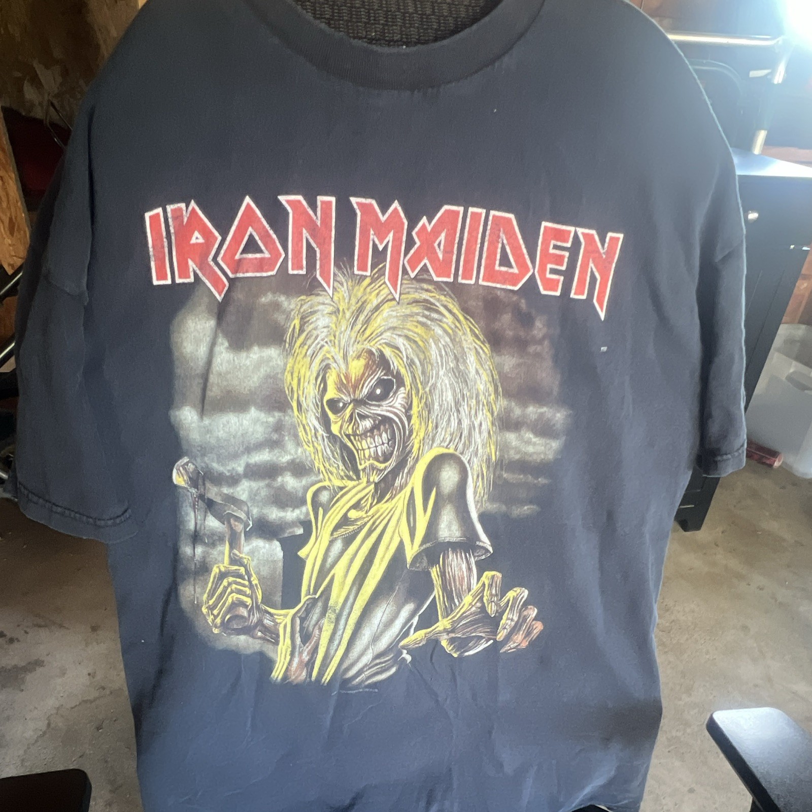 Fruit of the Loom Heavy Cotton Iron Maiden Killers Eddie Graphic Tee Black 2XL