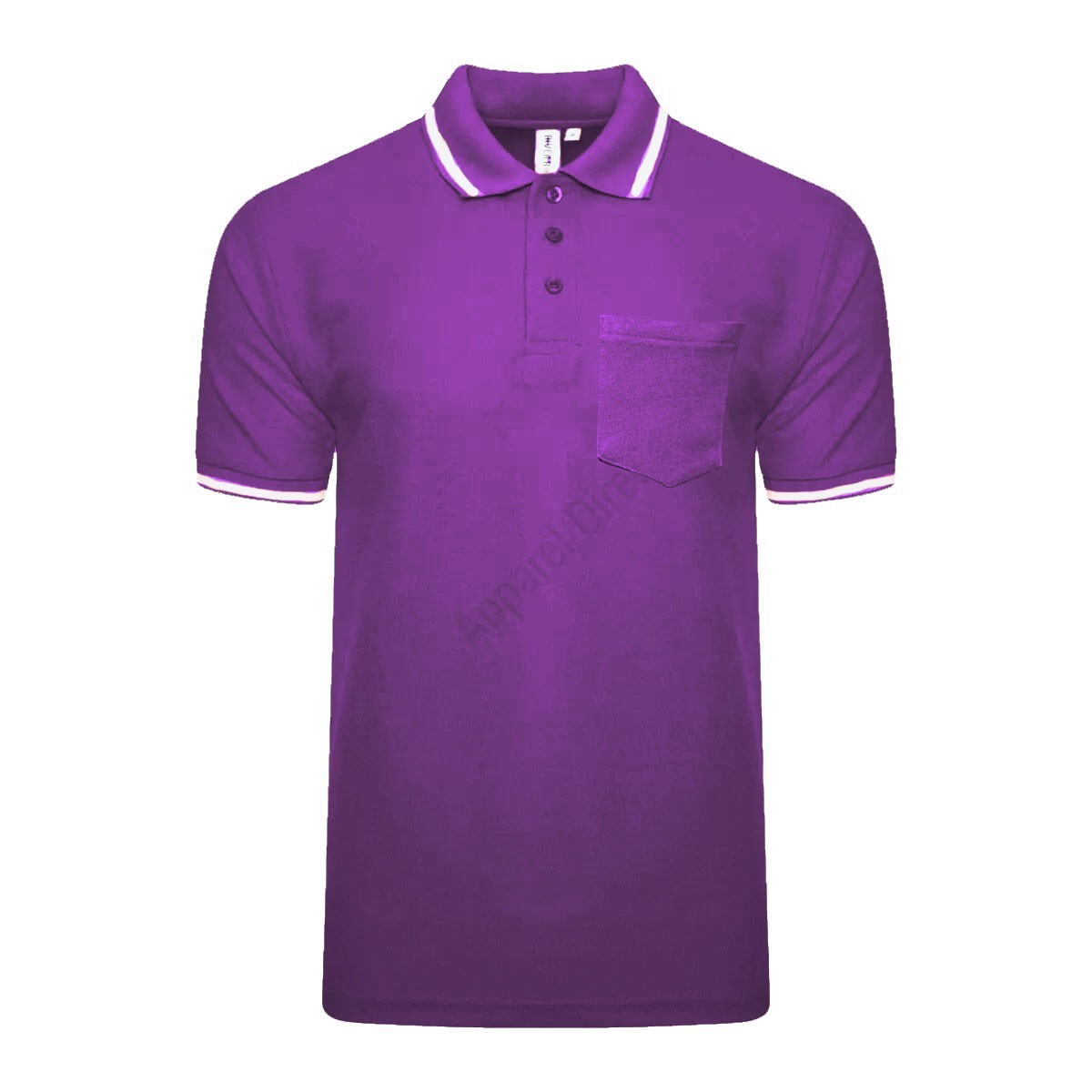 Men’s Polo Short Sleeve Pique Plain Single Tipping Chest Pocket Casual Tee Top