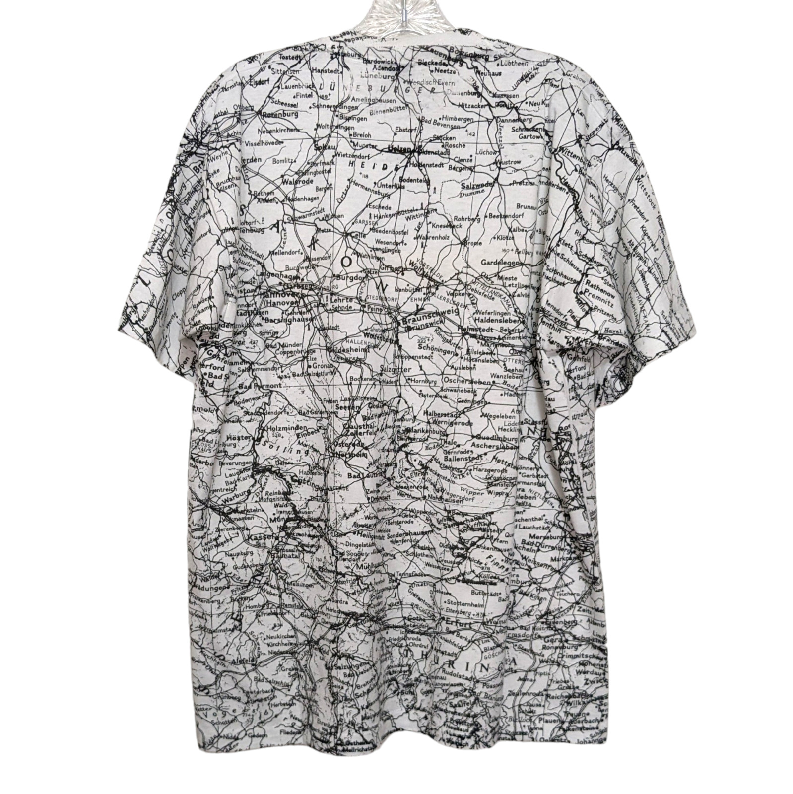 New Vintage Germany Map SCREEN STARS USA T Shirt XL All Over Print Puff Graphic