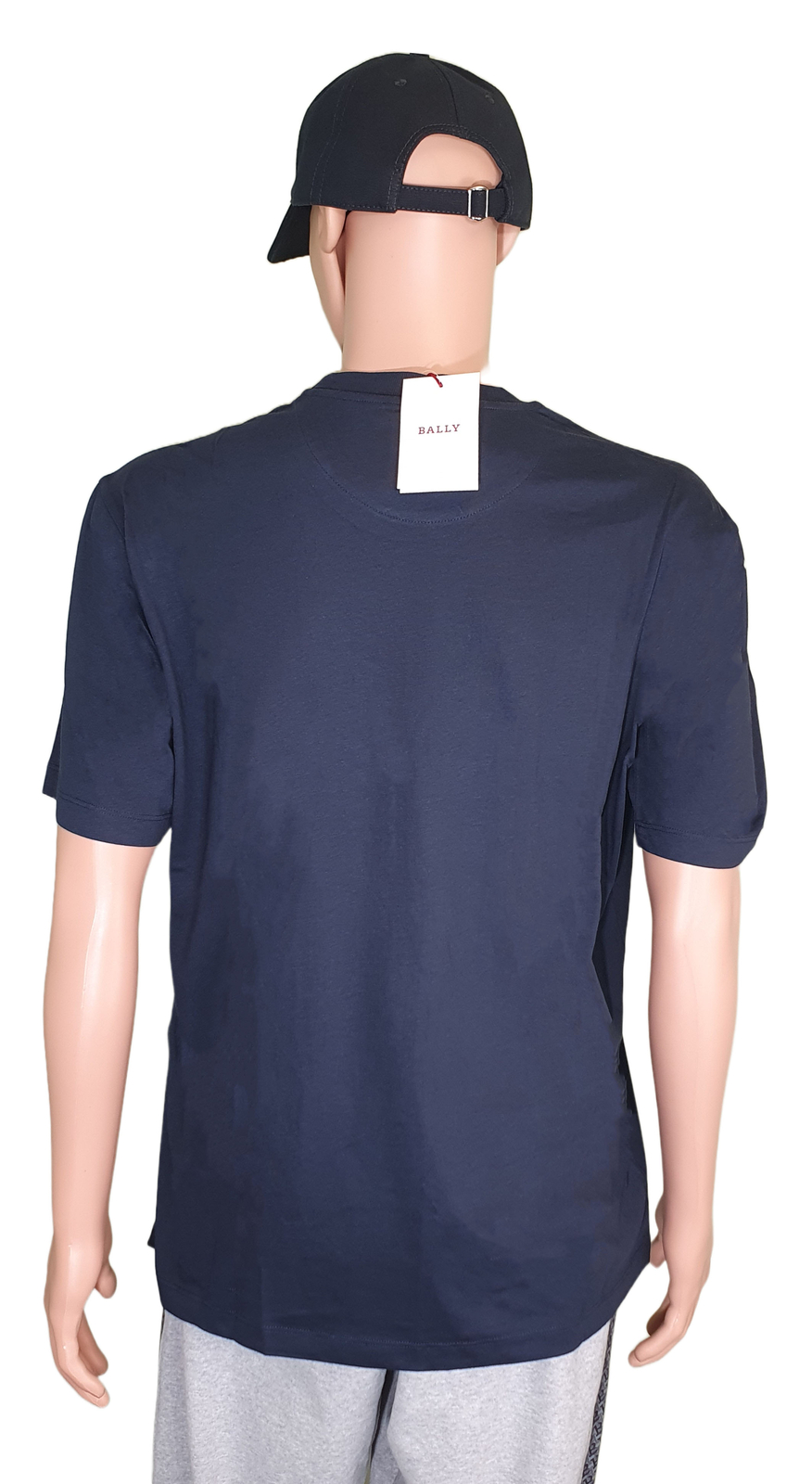 Bally 6233731 Men’s Navy Blue 100% Cotton Pocket T-Shirt MSRP $300