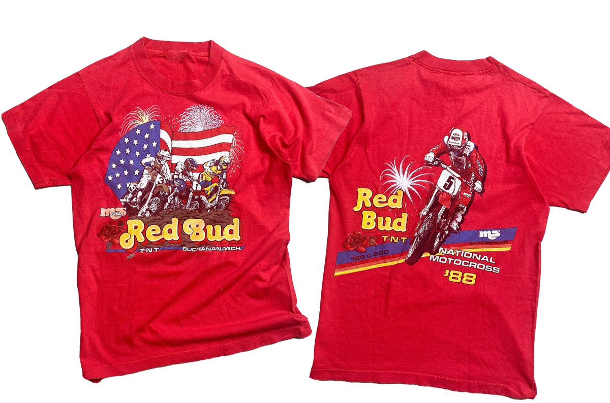 Vintage 1988 Red Bud Pro Motocross National Single Stitch T-Shirt Medium