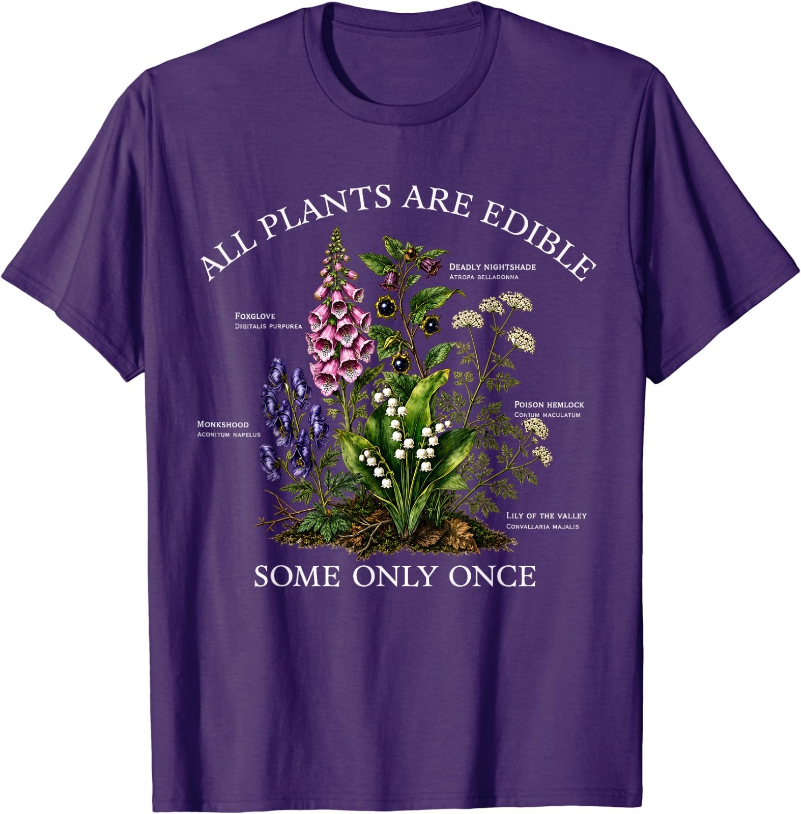All Plants are Edible Some Only Once Funny Botany Gardening T-Shirt