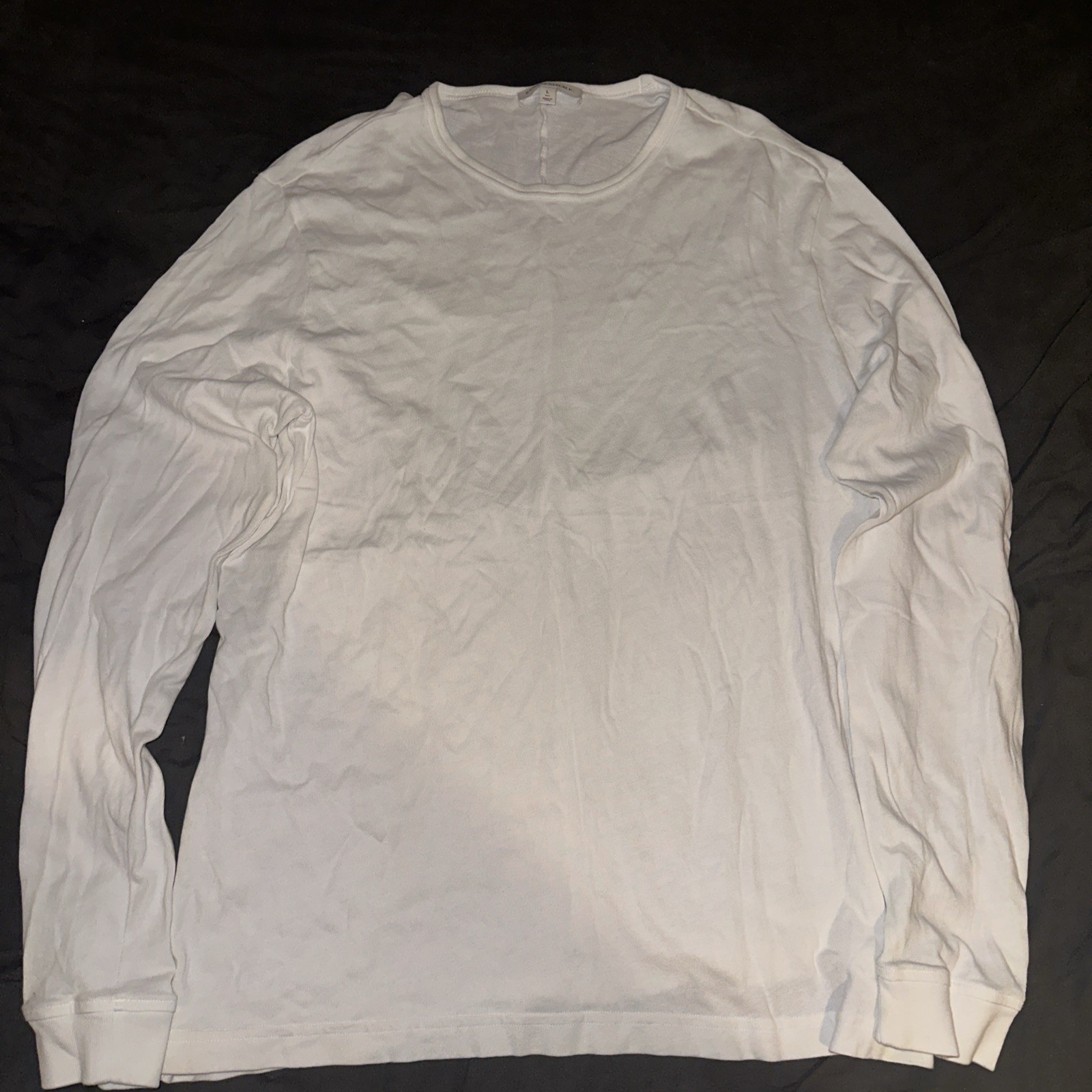 Banana Republic Large Tall White Long Sleeve T-Shirt