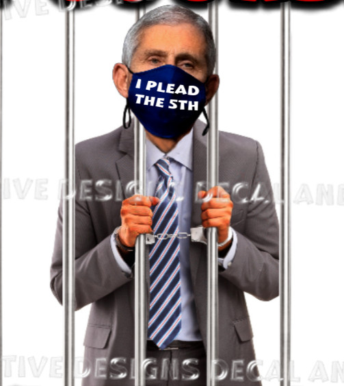 Dr. Anthony Fauci on The Advice of Counsel I Plead The 5th Lock Him Up T-Shirts