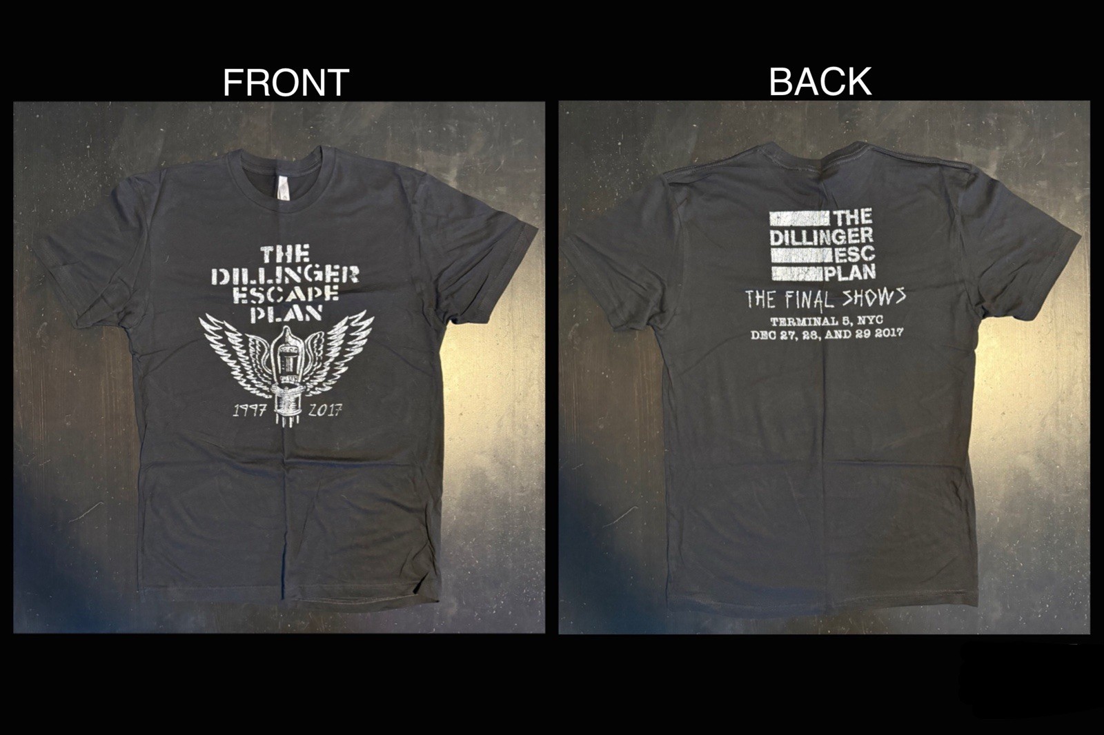 [RARE~2017] THE DILLINGER ESCAPE PLAN – ‘RIP 1997-2017’ – ‘FINAL SHOWS’ T-Shirt