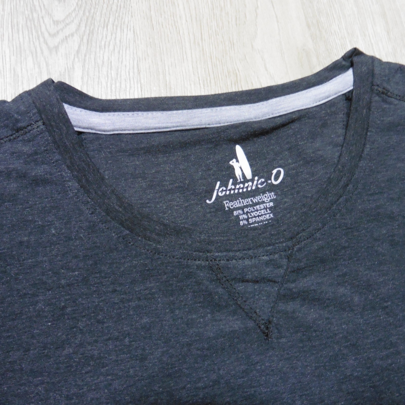 JOHNNIE-O Mens M MEDIUM COURSE T SHIRT PERFORMANCE SHORT SLEEVE HEATHER BLACK