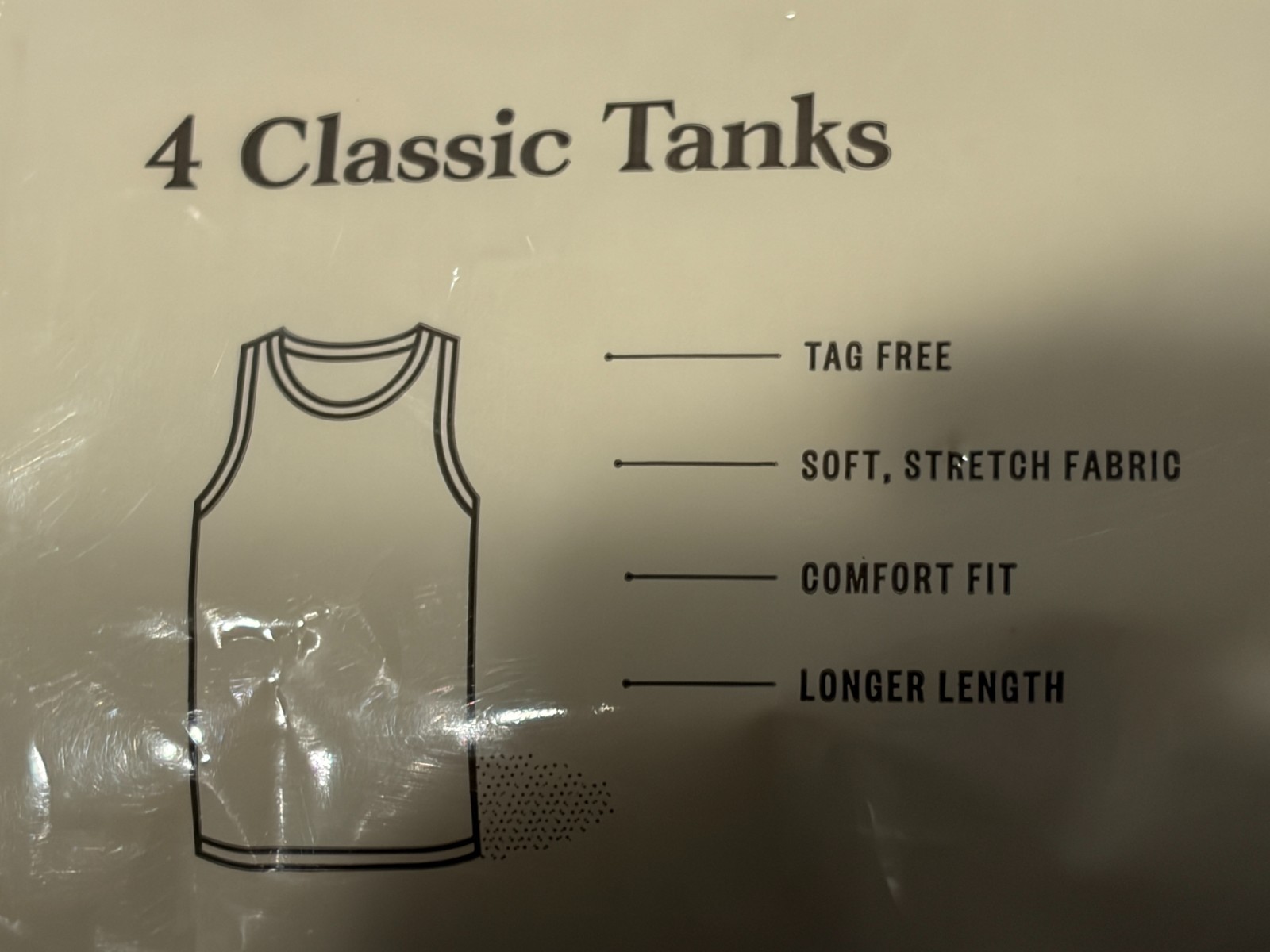 Goodfellow 4 Pack Classic Ribbed Tanks White Stretch Fabric Extra Long Size “M”!