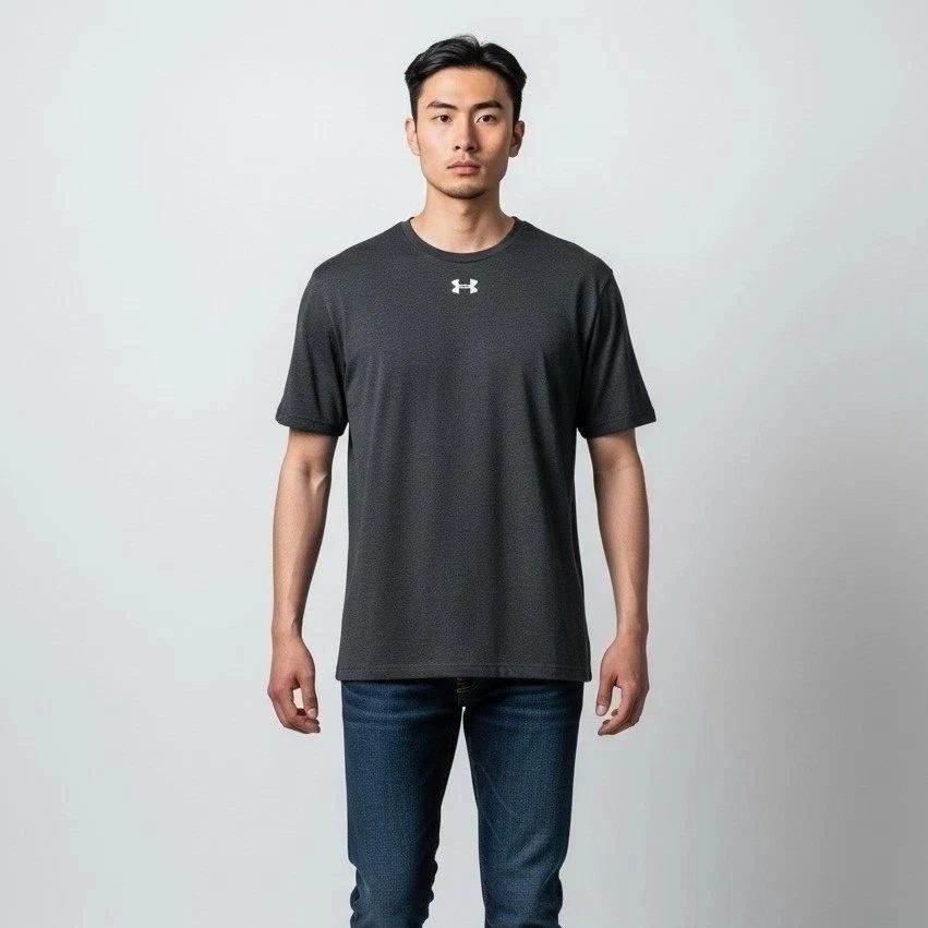 LOT 2 Under Armour Mens Locker Tee 2.0 SS Carbon Heather Gray Size Medium NWT