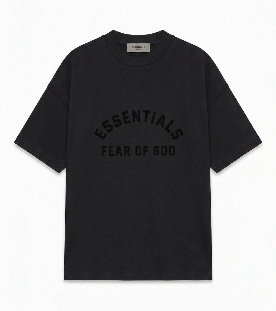 ESSENTIALS Fear of God Black Crew Neck Short Sleeve OVERSIZED T-Shirt Men M