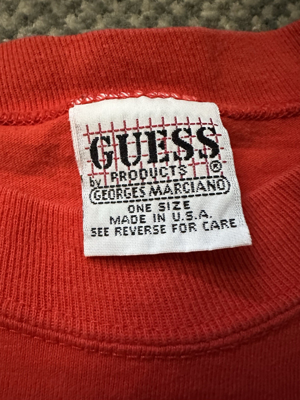 Vintage 1989 Guess Georges Marciano T-Shirt One Size Red Single Stitch USA