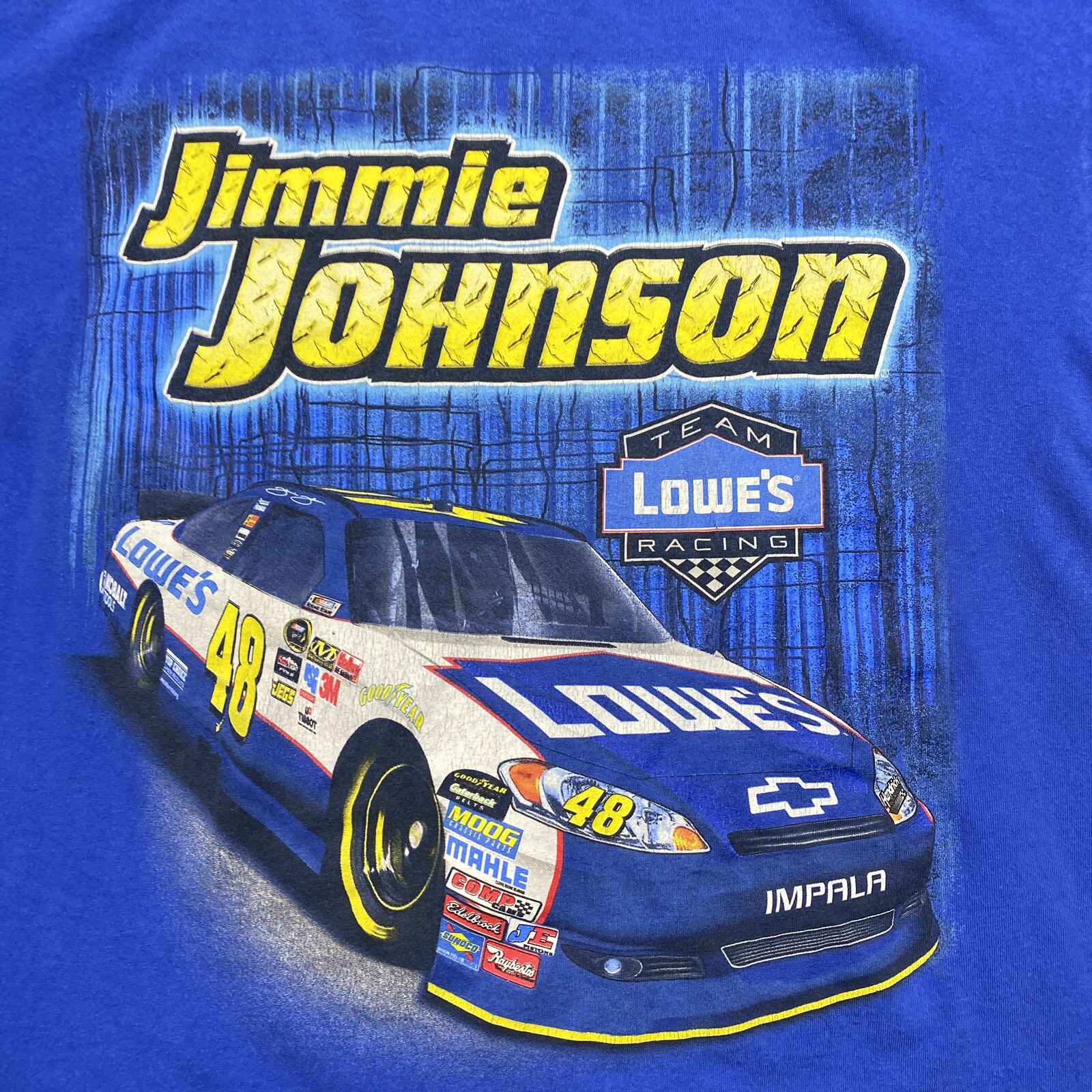 Jimmie Johnson Nascar Racing T Shirt Adult XL Crisp Logo Double Sided
