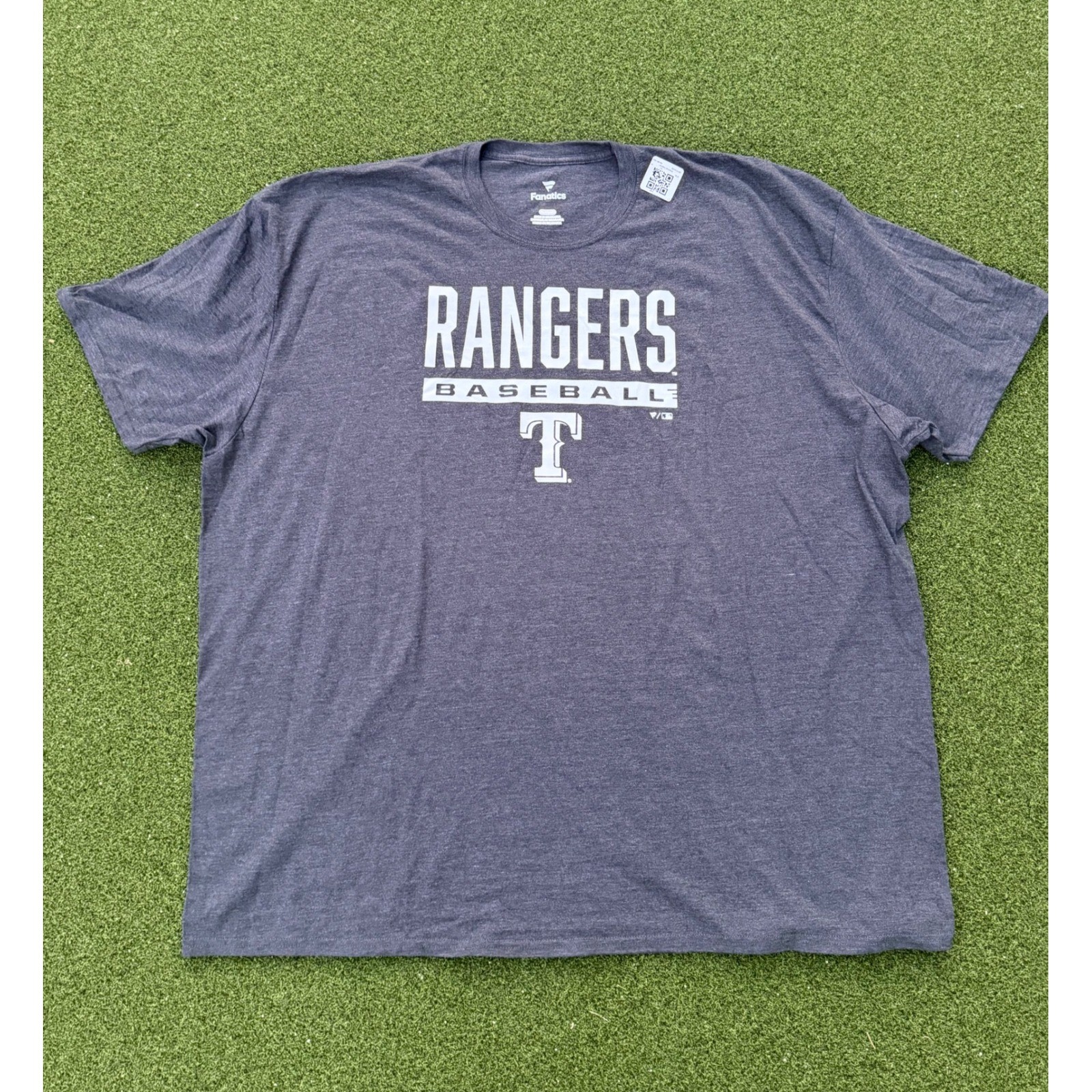 NWOT Fanatics Texas Rangers Baseball T-Shirt Mens 5XL Charcoal Grey Heather MLB