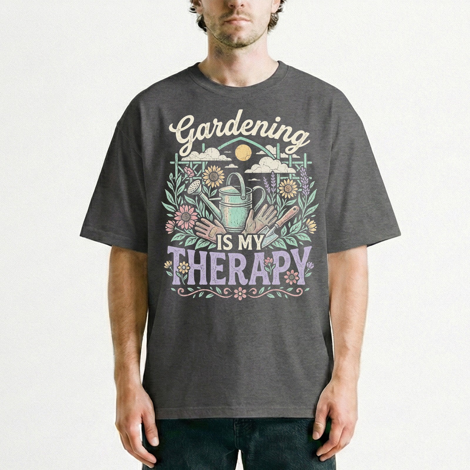 Gardening is My Therapy T-Shirt Floral Gardener Tee