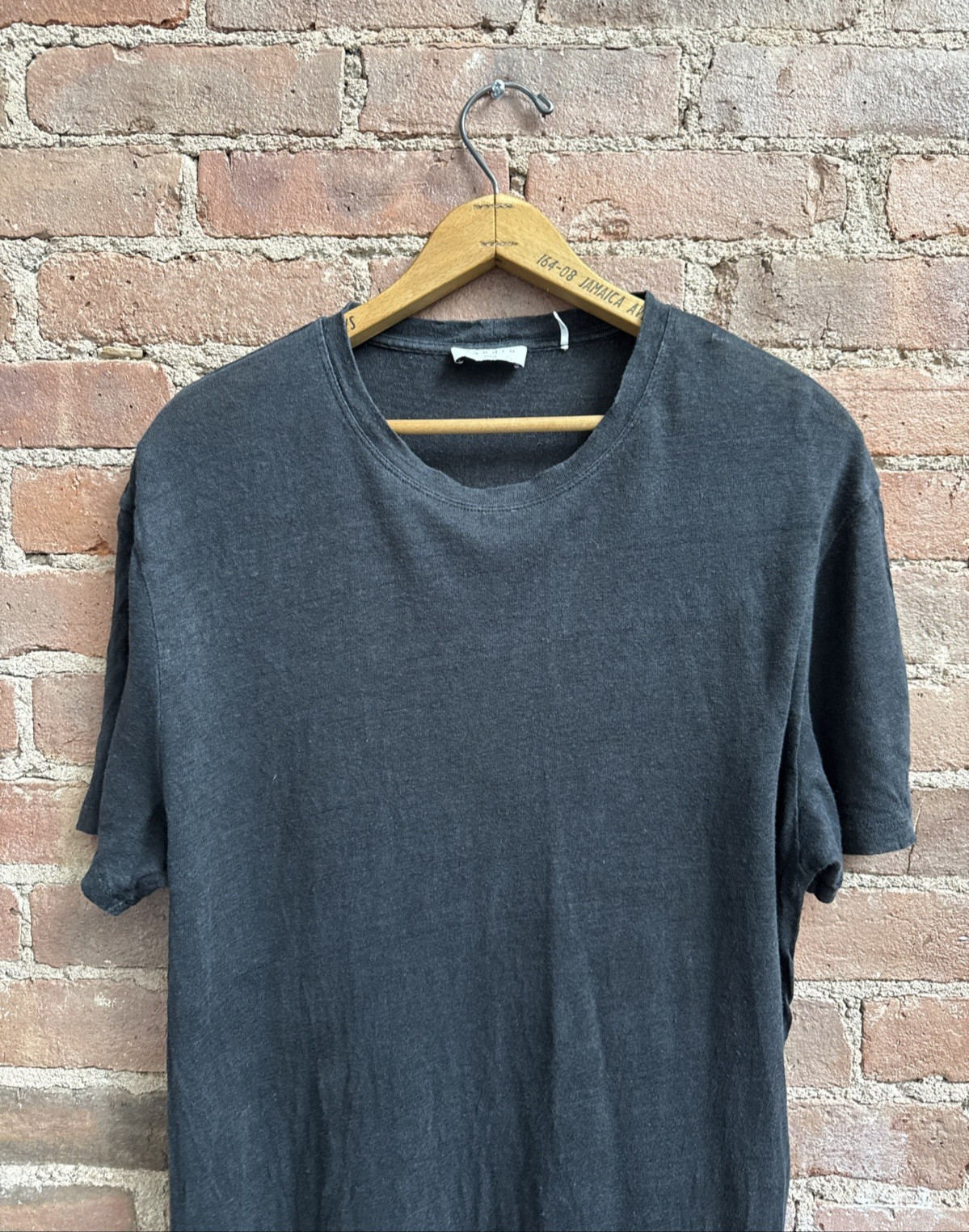 Sandro Paris Men’s T Shirt, Sz Medium, Black 100% Linen Slub, Night