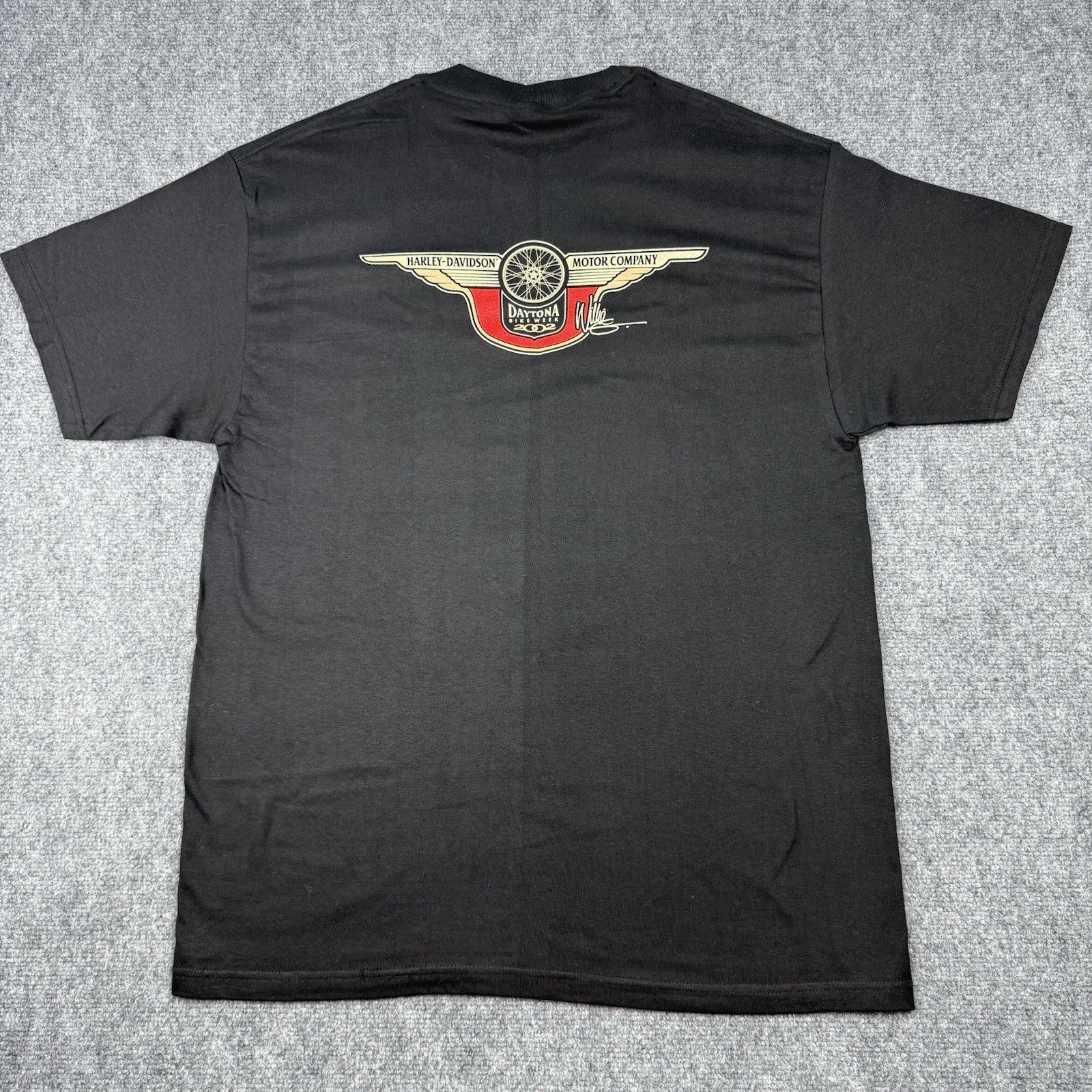 Harley Davidson Daytona Bike Week 2002 T Shirt Mens Large Black Willie G Graphic