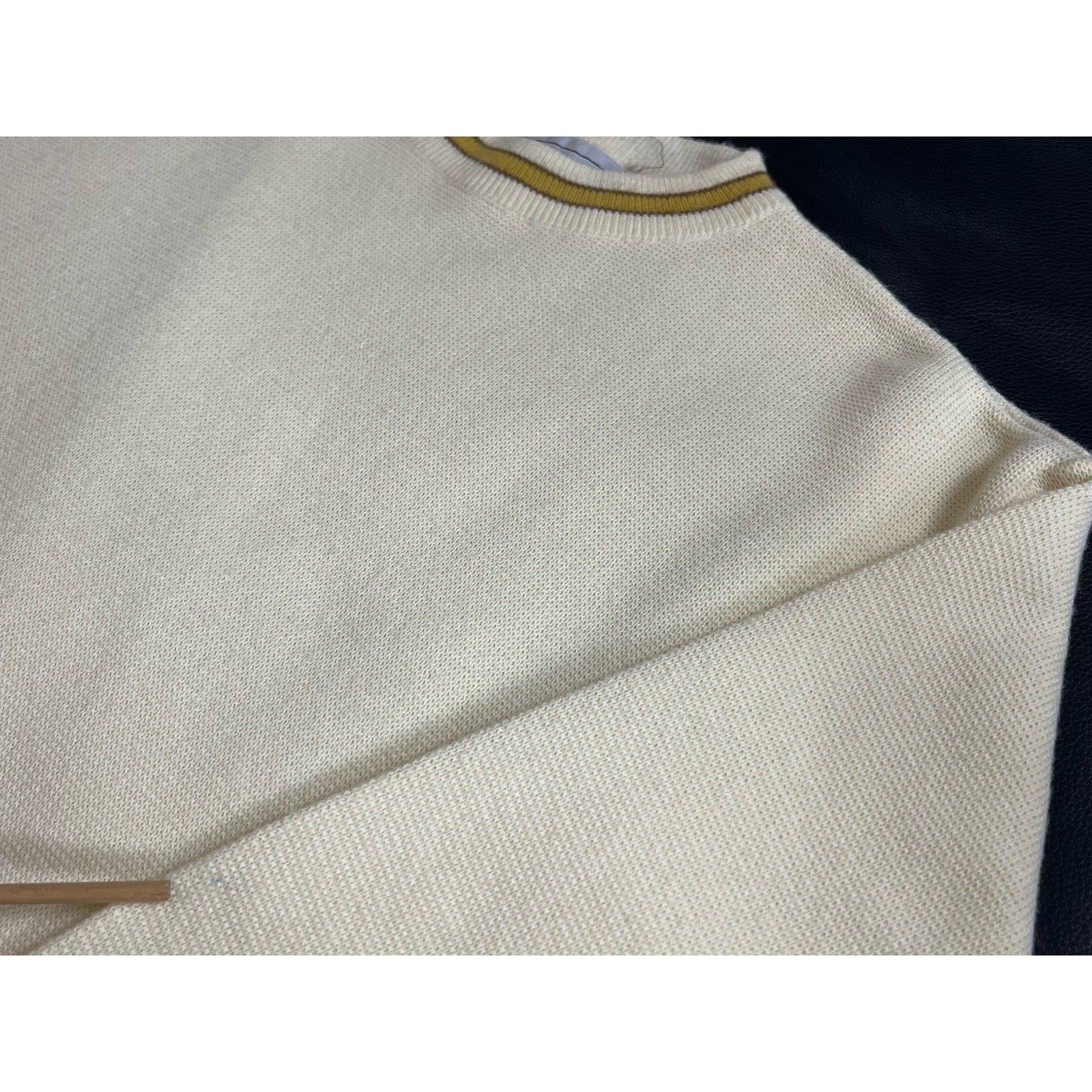Vintage 60s 70s Donmoor Sweater Boys 20 Men Small Pale Yellow Orlon Acrylic USA