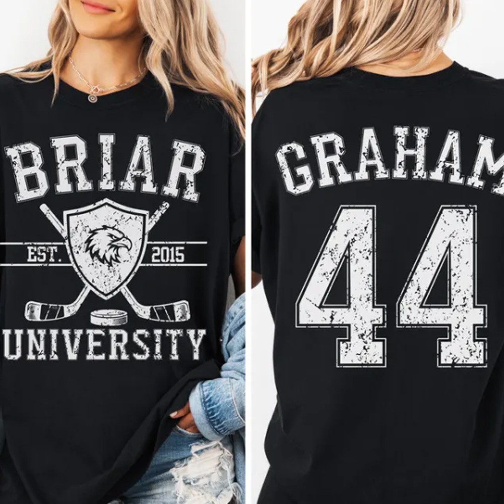 Briar U Hockey Shirt, Vintage Garrett Graham 44 Tee, Off-Campus Romance Fans