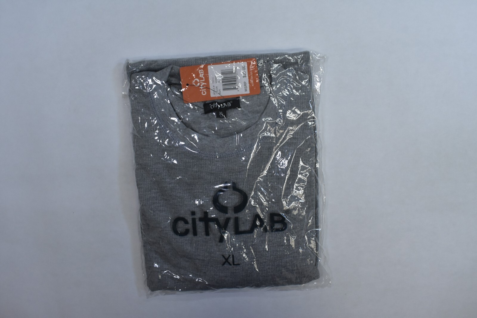 City Lab Classic Waffle Thermal Long Sleeve Heather Gray Shirt Mens XL