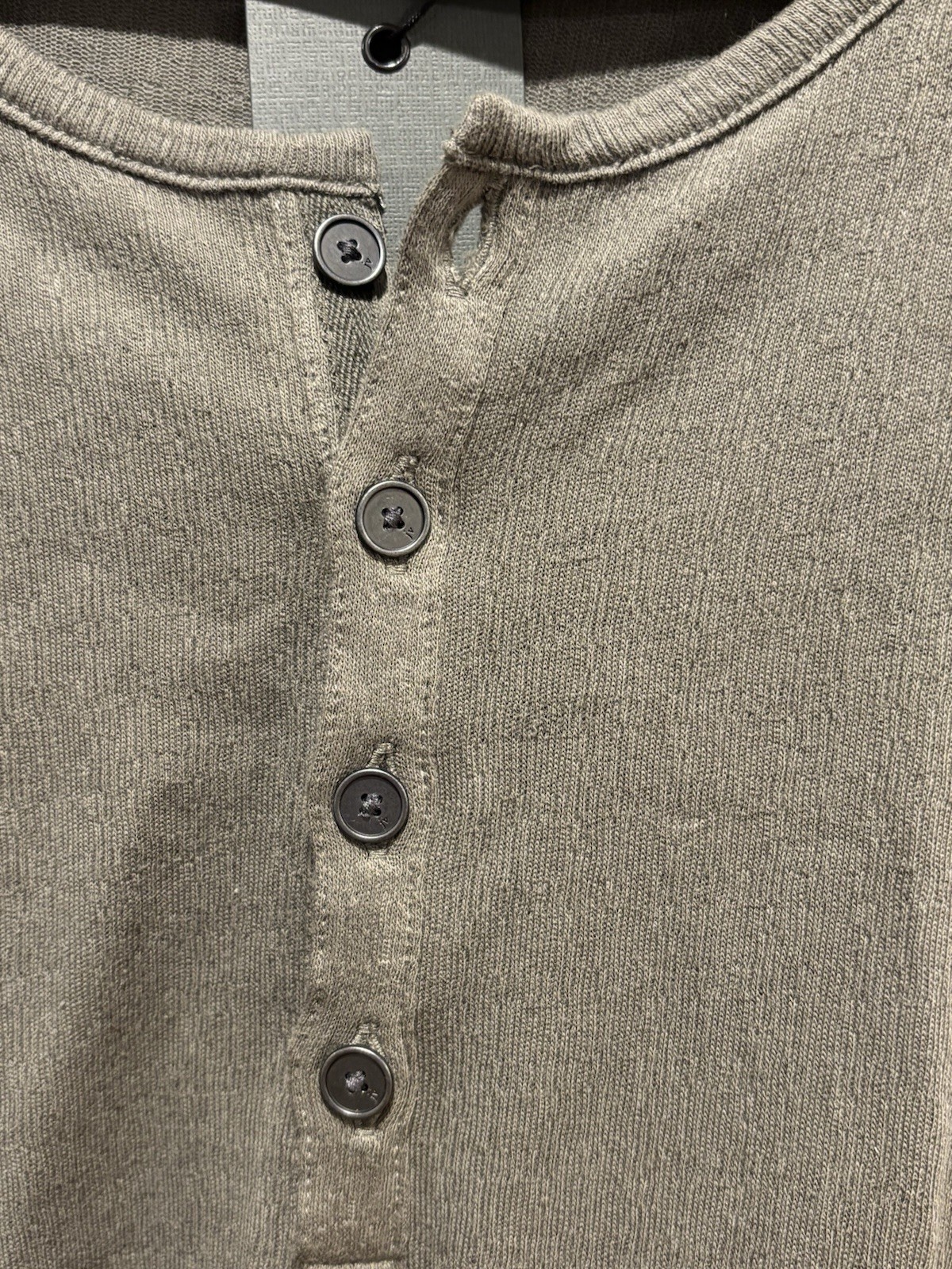 NWT $128 John Varvatos Shirt XXL Gray Henley Men’s Walden 100% Pima Cotton 2XL