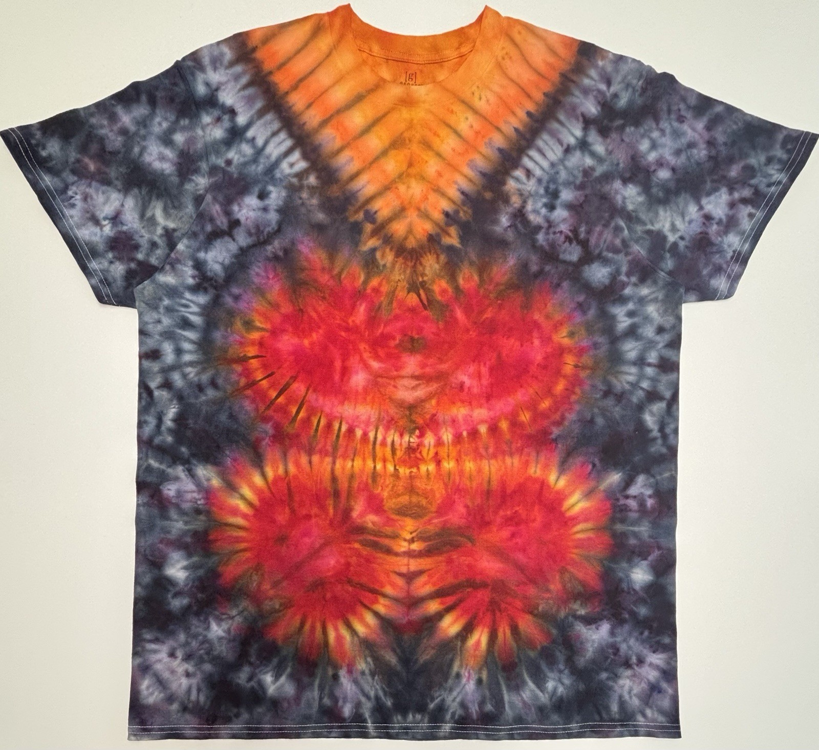Handmade Ice Tie Dye Adult T-Shirt Size XL Multicolor George Long Length Tee NEW