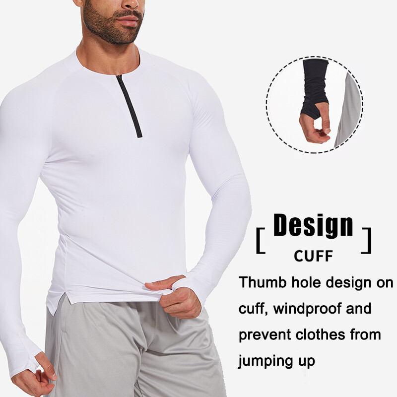 Men’s 1/4 Zip Long Sleeve Shirt Quick Dry Running Tops Athletic Quarter T-Shirt