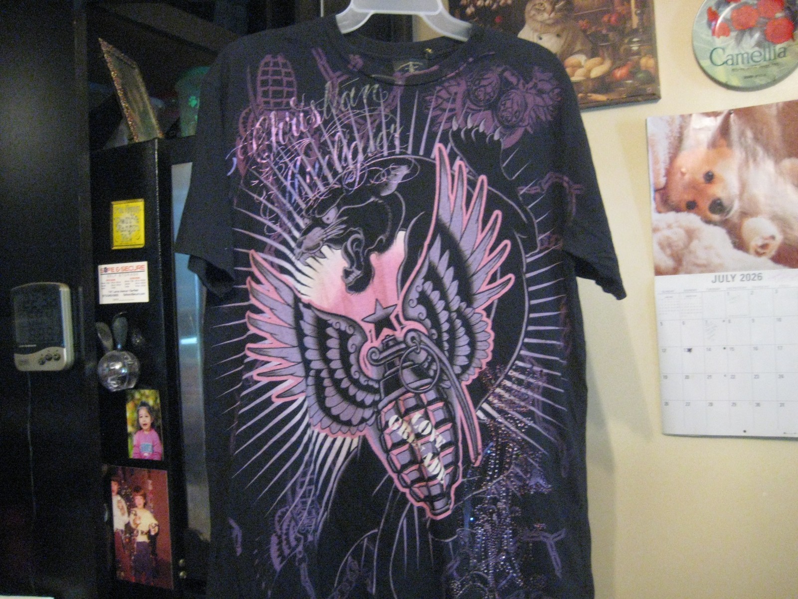 CHRISTIAN AUDIGIER T-SHIRT LOVE GRENADE PRINT SIZE XL