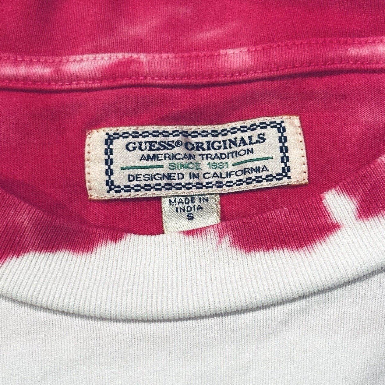 Guess Originals Tie Dye Striped Retro 90s Streetwear T-Shirt Size Small