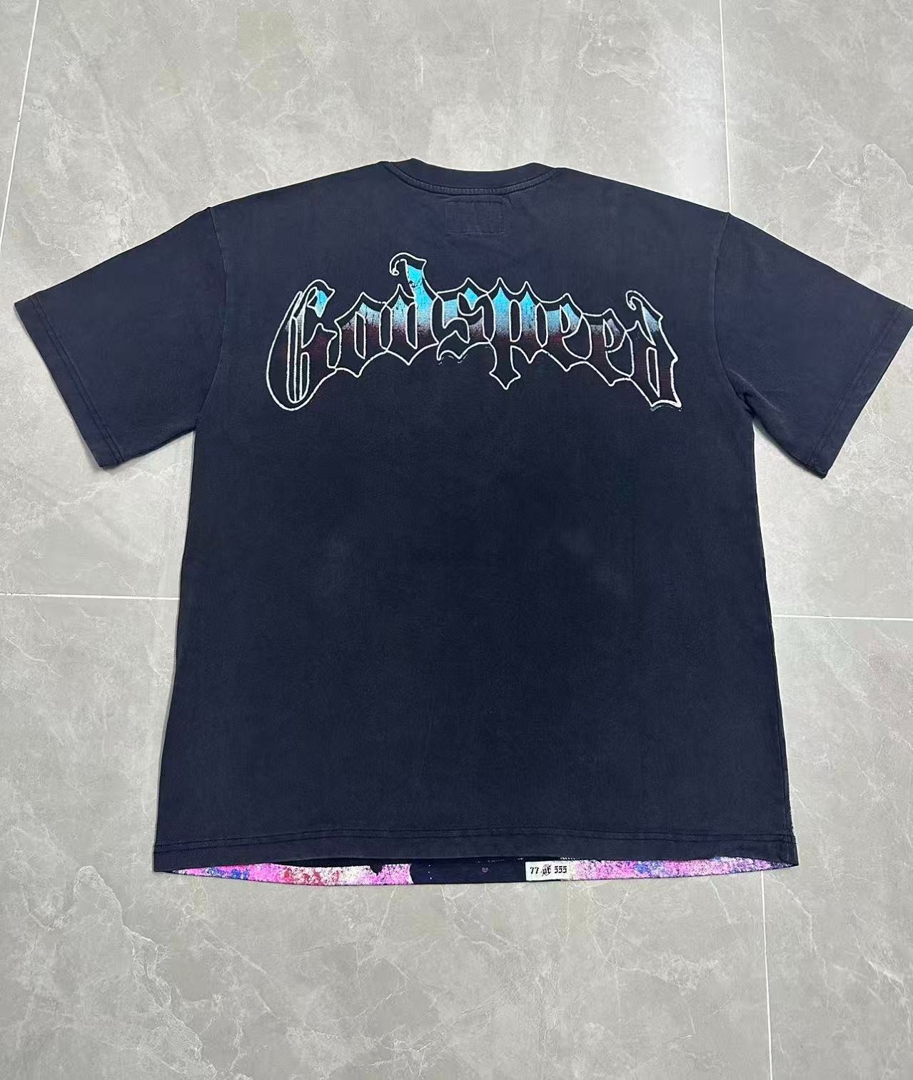 Mens NEW Godspeed Skeleton Basketball player trophy print Short sleeved T-shirt
