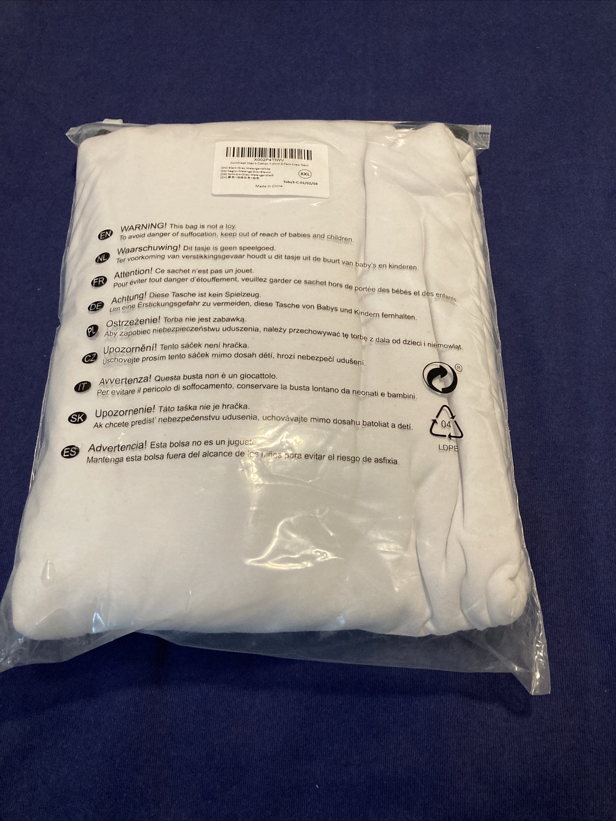 Comfneat Men’s 3-Pack Undershirts Cotton Spandex StretchyWhite gray and black