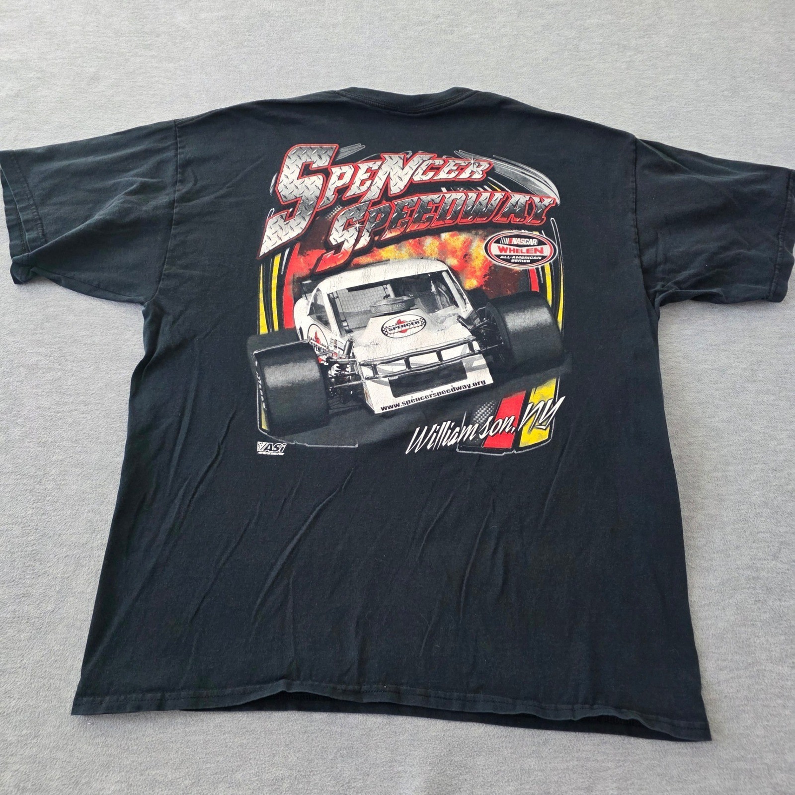 Gildan Spencer Speedway NASCAR Whelen Racing T-Shirt Mens XL Black Williamson NY