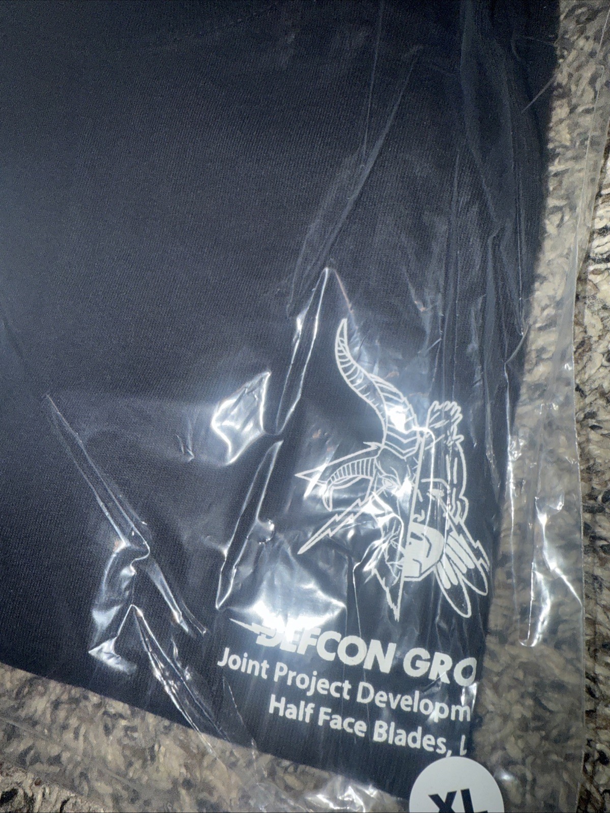 XL- DEFCON GROUP x HALF FACE BLADES HFB HEAVYWEIGHT TEE BLACK NEW SEALED