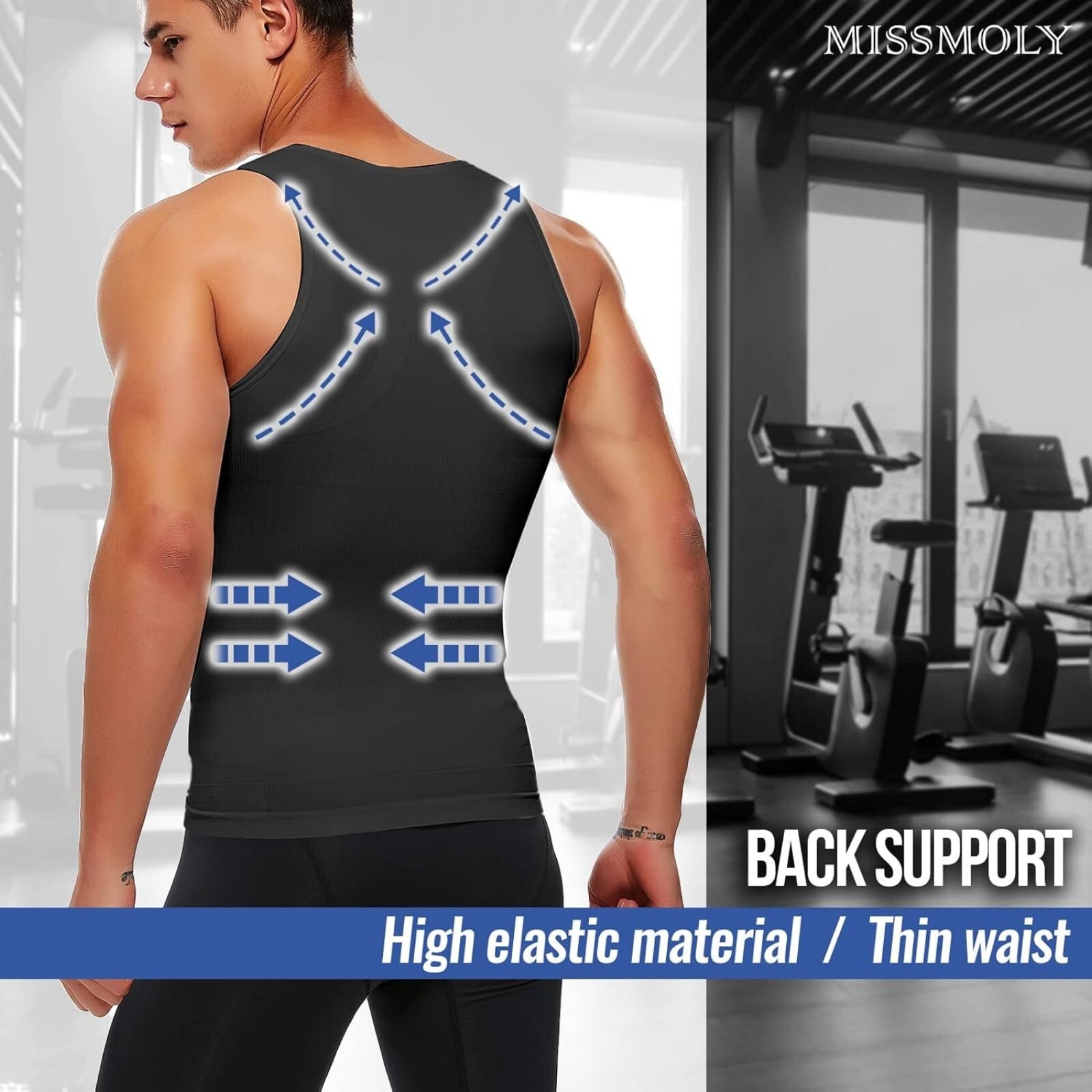 Fajas Colombianas para Hombres Men Compression Body Shaper Abdomen Control Tank