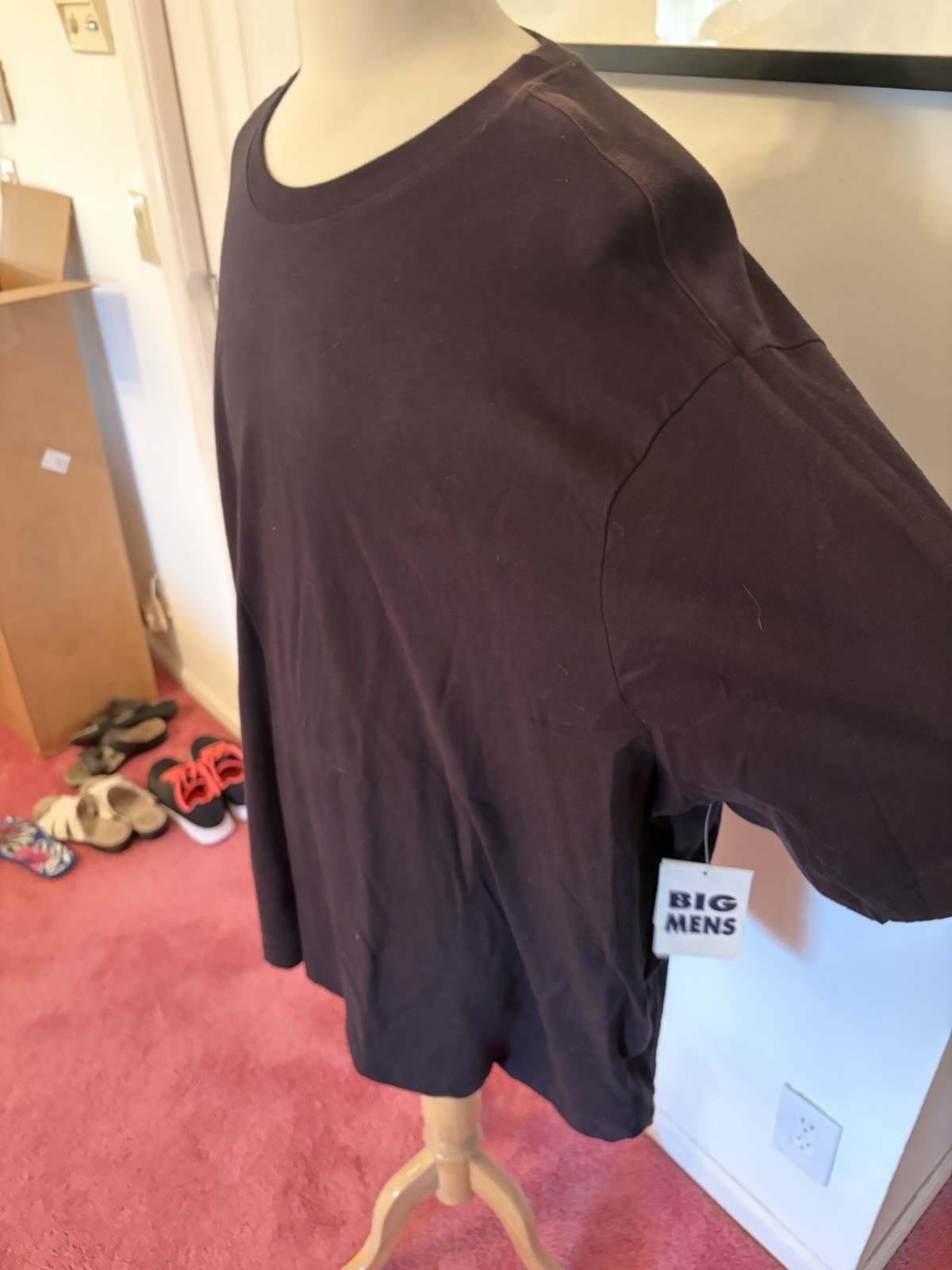 Basic Editions Big & Tall Men’s T-Shirt 4XL Black Crew Neck NWT 100% Cotton