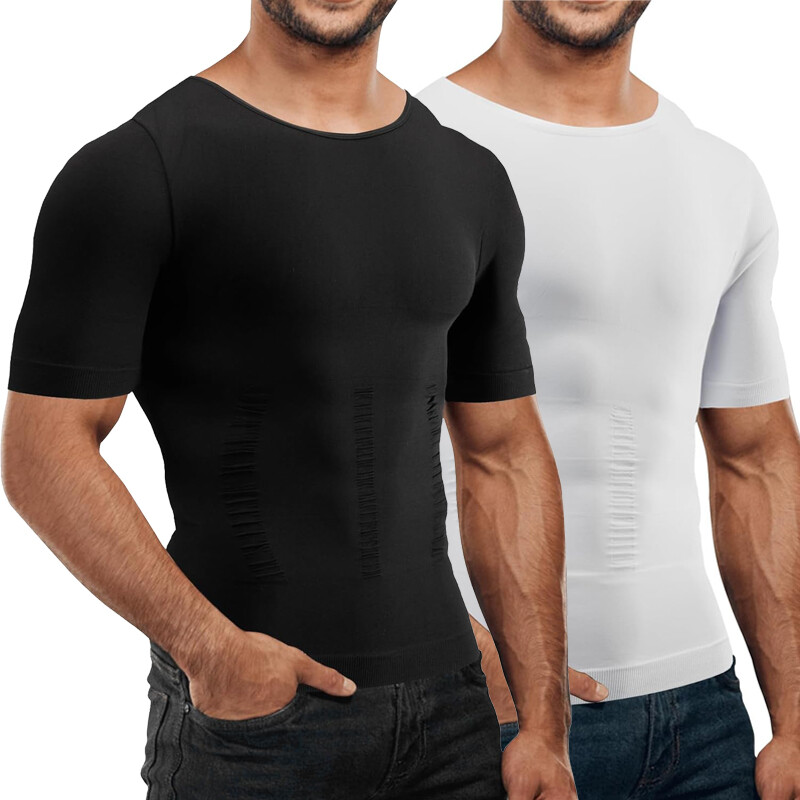 Men Compression Shirt Slimming Body Shaper Tummy Control Underwear Top Shapewear