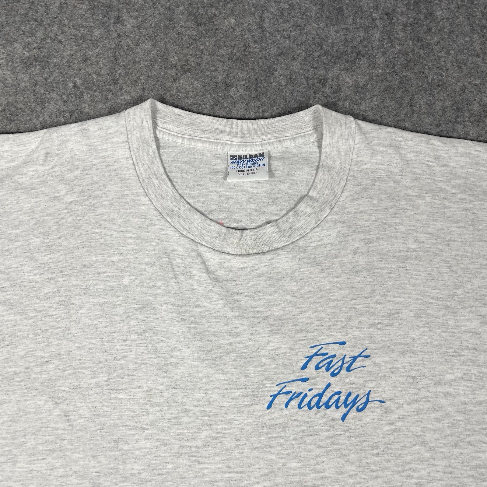 Vtg Fast Fridays Speedway Motorcycle Racing T-Shirt Mens XL Gray Made In USA