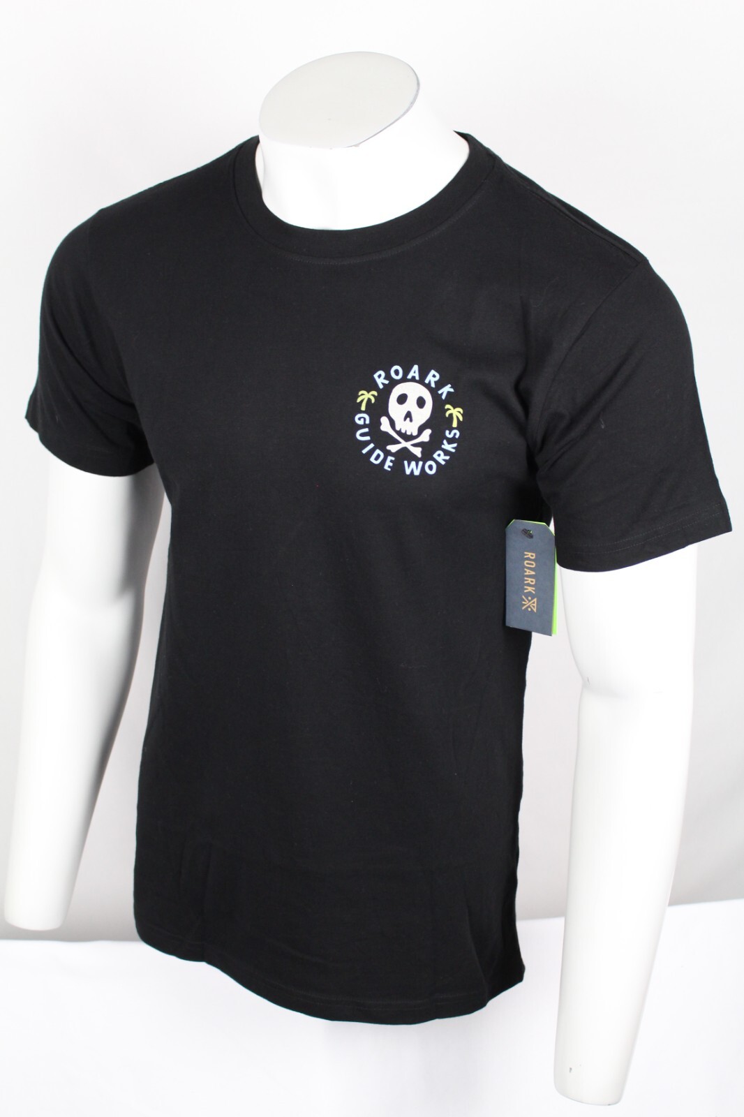 Roark Men’s T Shirt Guideworks Skull Short Sleeve Staple Organic Black RT1176