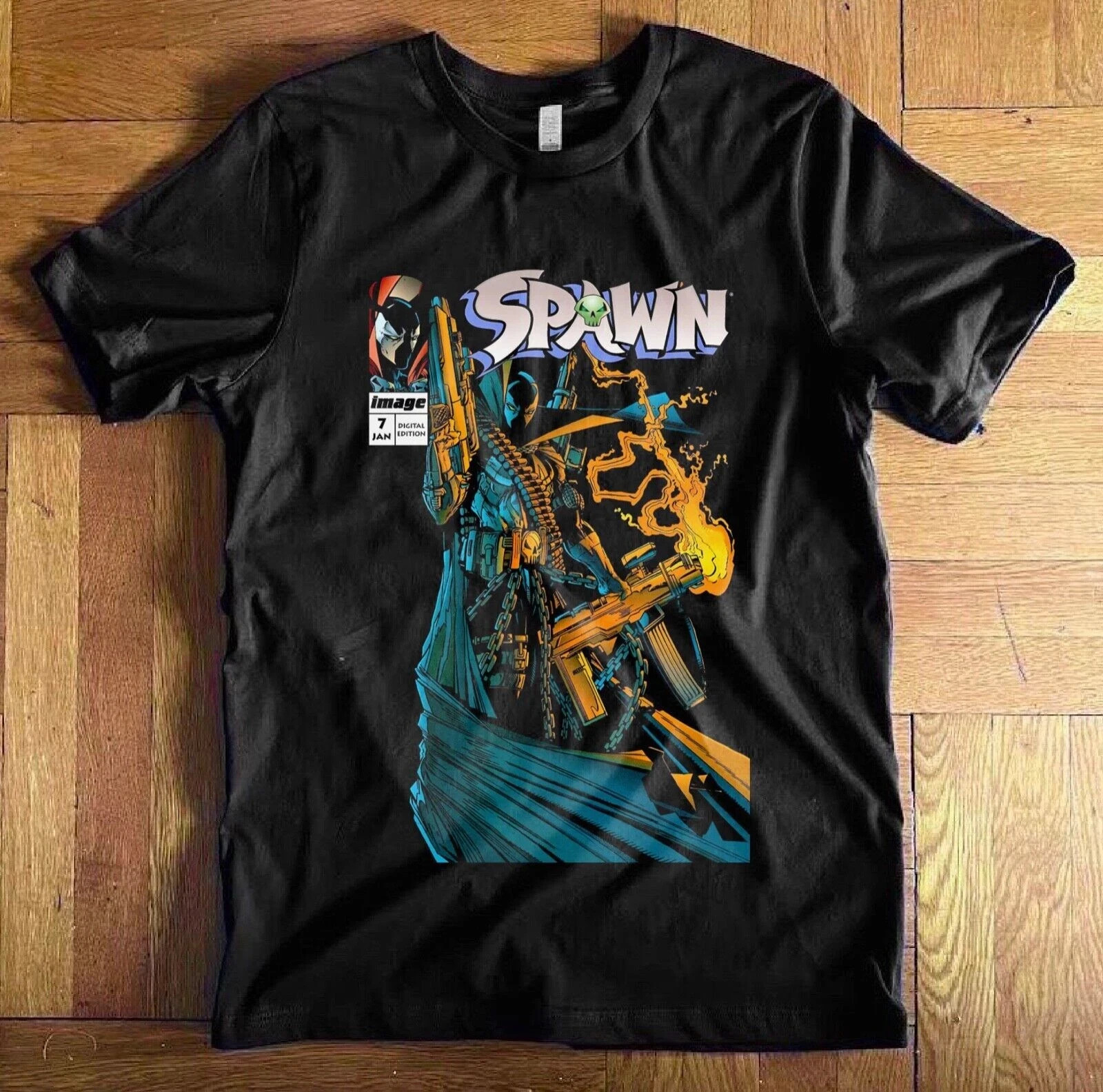 SPAWN Movie Comic retro short sleeve black color shirt reprint VK07856