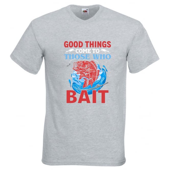 Fishing Good Things Bait Fish Humour Novelty T Shirt Various Colours And Sizes