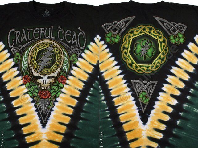 GRATEFUL DEAD-SHAMROCK V-SYF-2 Sd LONG SLEEVE TIE DYE T SHIRT M-L-XL-2X
