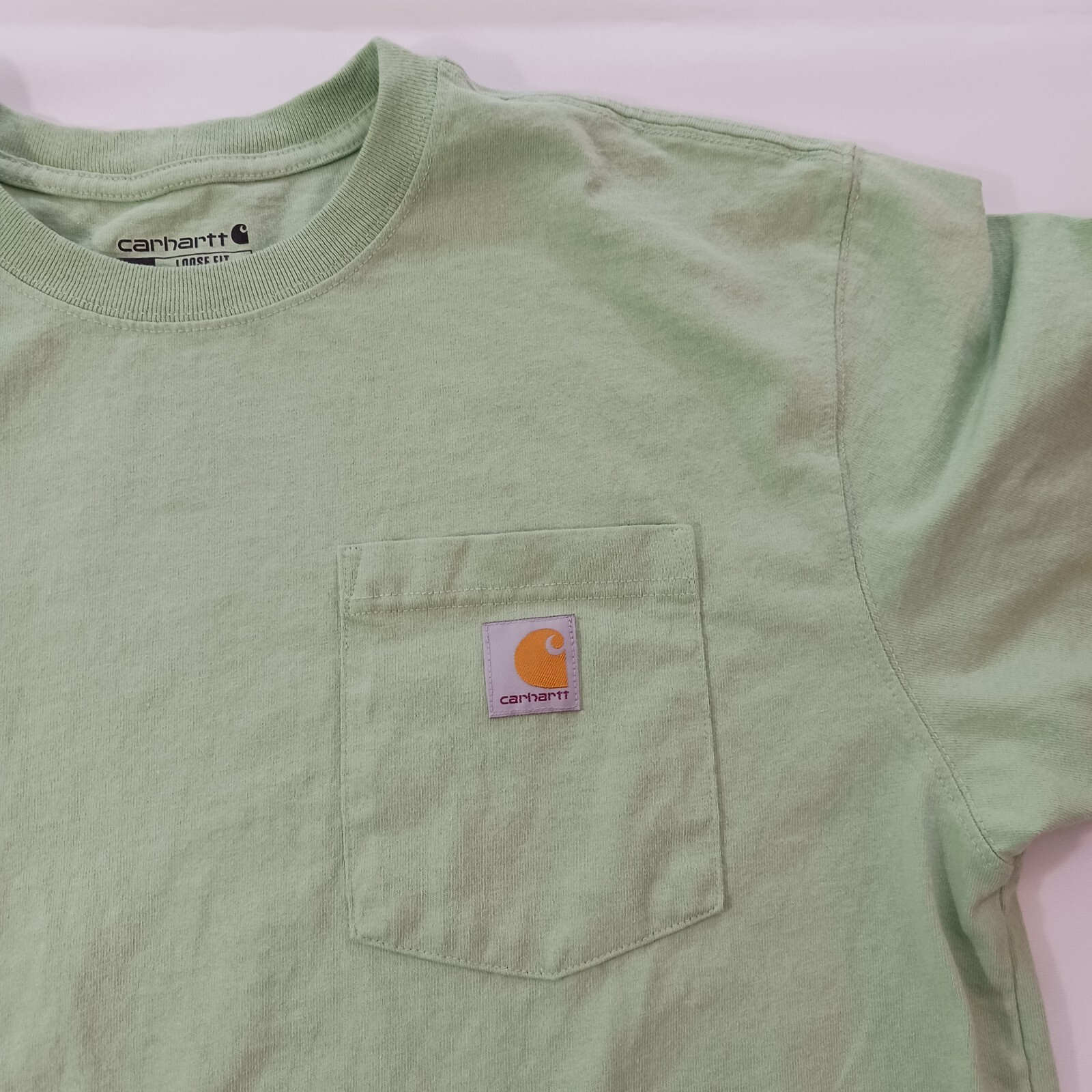 Carhartt Loose Fit K87-M Men’s Green Cotton T-Shirt Pocket Short Sleeve Size M