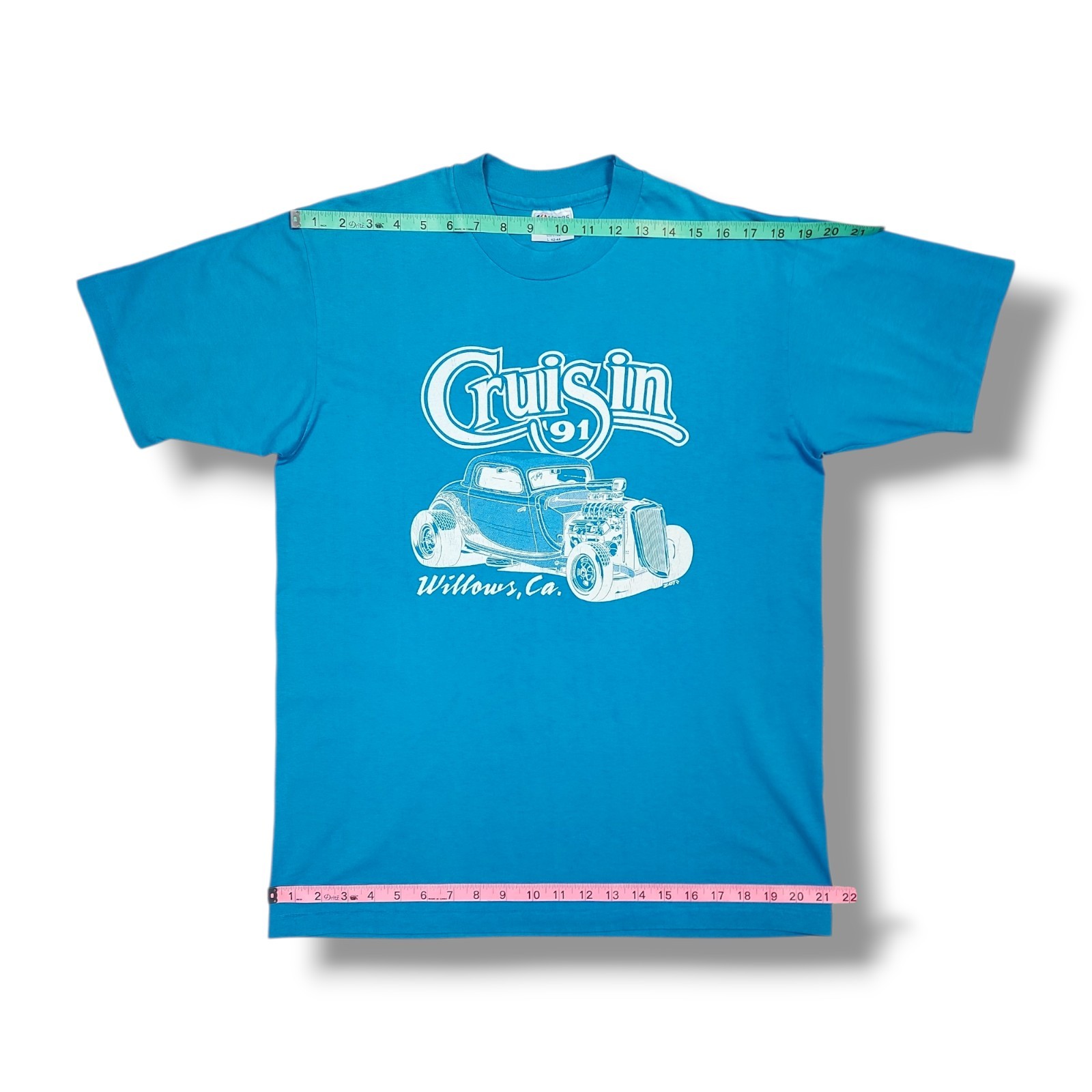 Vintage CRUISIN 1991 Willows, CA Street Rod Single Stitch Blue T-Shirt Men’s L