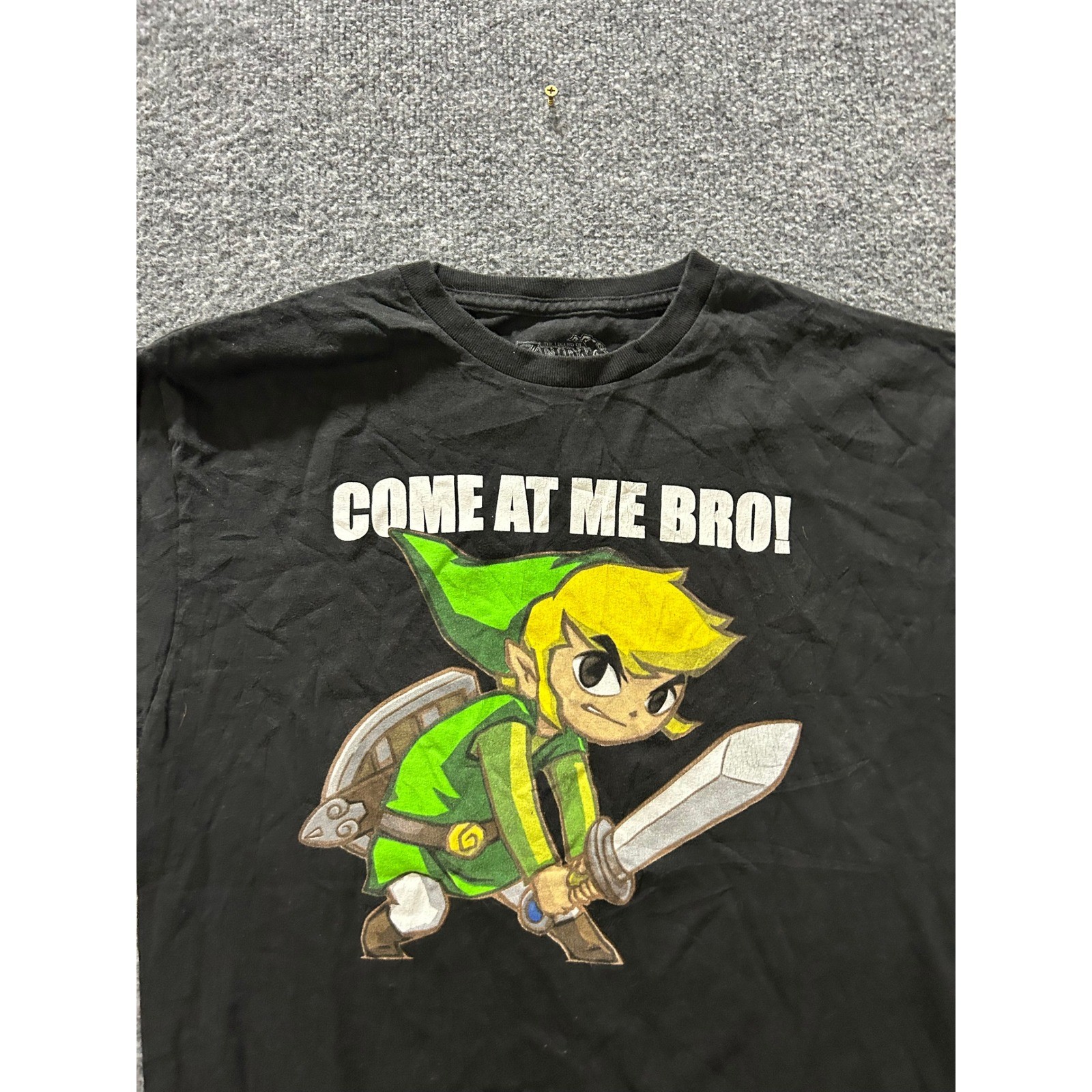 Nintendo Shirt Mens Size L Black Zelda Spirit Tracks Link Come At Me Bro Graphic