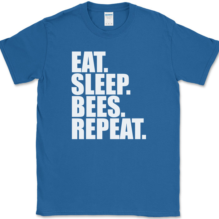 Eat Sleep Bees Repeat Beekeeping T-Shirt Funny Hobby Art Hive Humor Gift Tee