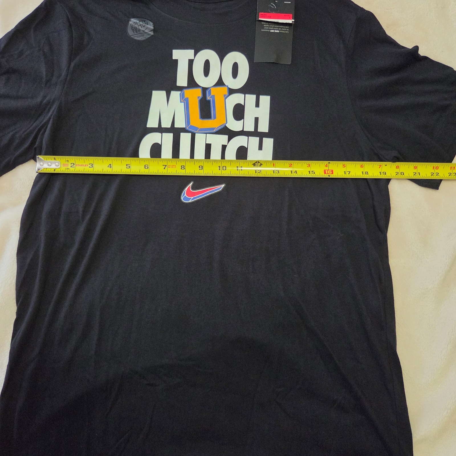 Nike Men Dri-Fit TOO MUCH CLUTCH Black Shirt DB5970 Size L